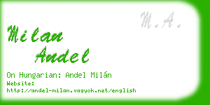 milan andel business card