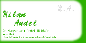 milan andel business card